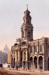 The Royal Exchange, 1816 (farveakvatint)